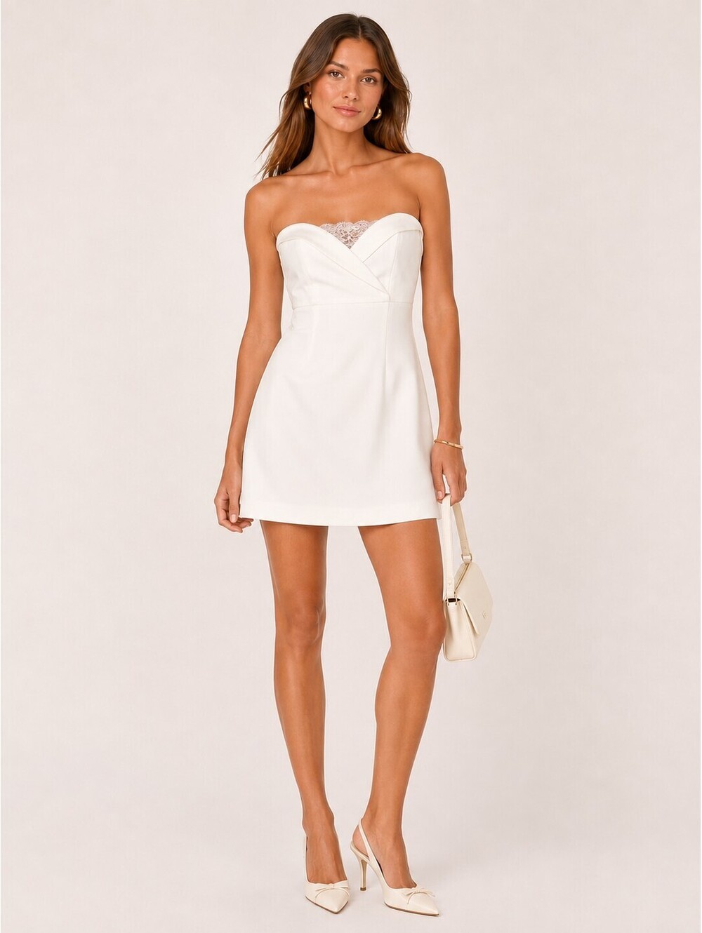 BCBG White lace mini